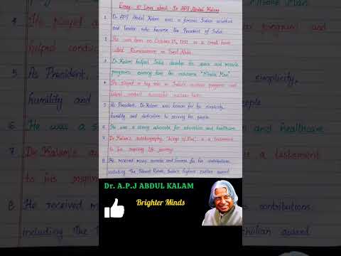 Best 10 lines on Dr APJ Abdul Kalam | Few lines | Short essay