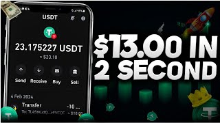 $13.00 IN 2 SECONDS 🤑 Watch Videos To Earn FREE USDT On This Site ➕️ PROOF