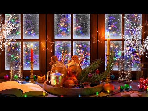 Cozy Christmas Snow Storm and Crackling Fireplace Ambience: Christmas Blizzard and Fireplace Sounds