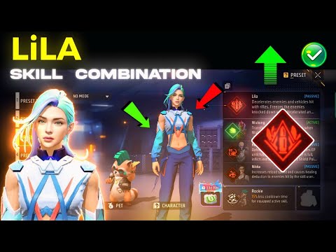 Lila character br rank combination | Lila skill combination in free fire | Lila ability 2024