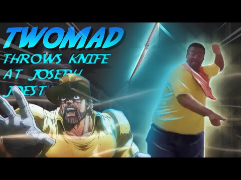 Twomad throws knife at Joseph Joestar ( Twomad meme ) ( JoJo memes )