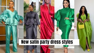 STYLISH SPECIAL OCCASIONS PARTY SATIN DRESS STYLES FOR LADIES