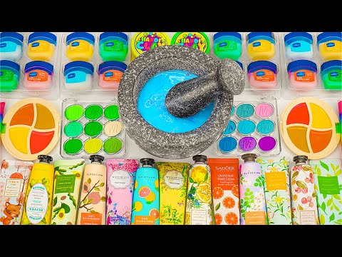 Satisfying Video Making Rainbow Lip Balm Slime Mixing Glitter Makeup Cosmetics 🌈 Slime ASMR #16