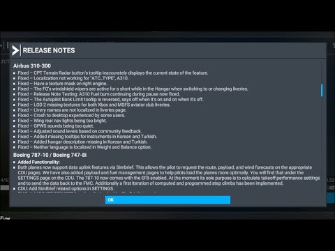 Microsoft Flight Simulator release notes 1.34.16.0