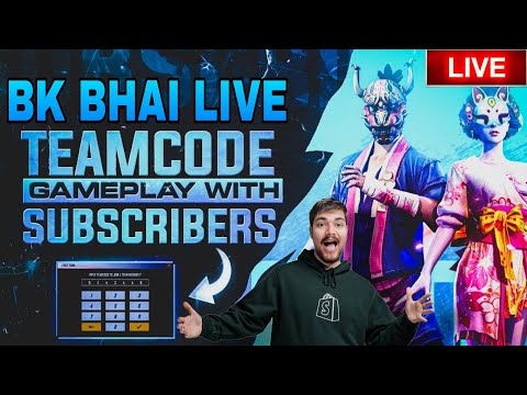 ONLY TEAM CODE WITH SUBCRIBER FREE FIRE LIVE DAY 124 | BK HERE LIVE