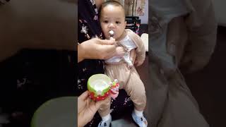 My baby first drink water in 6 months #babyvideos #baby #waterbaby #adorablebaby