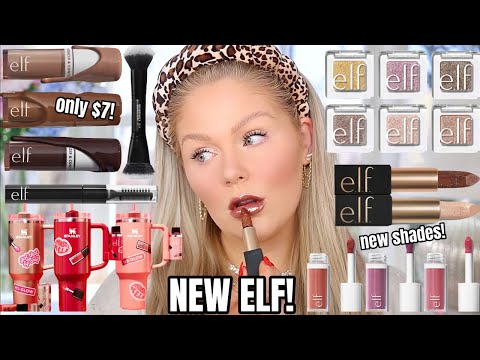 Testing *NEW* VIRAL elf Makeup🤩 Camo Liquid Bronzer, Glitter Shadows, Shimmer Balms, Stanley's +more