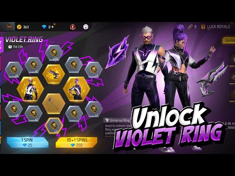 VIOLET RING EVENT FREE FIRE | FF NEW EVENT TODAY | FREE FIRE NEW EVENT | NEW RING EVENT SPIN