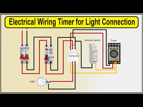 How to Make Electrical Wiring Timer for Light Connection Diagram | Timer switching