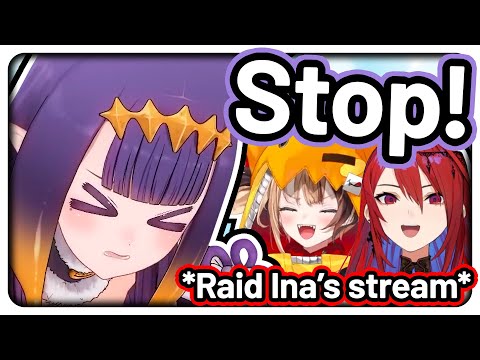 Ina gets self-conscious after Gigi and Liz raiding her stream 【Hololive EN】