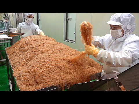 Popular in America? Mass production! Sweet Potato Glass Noodles Making Process - Korean food factory