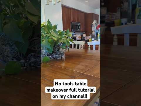 No Tools Table Makeover ⚒️ #diy #furnitureflip