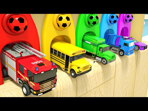 Color Balls & Sing a Song! | Jumping Cars With Soccer Balls | Baby Nursery Rhymes & Kids Songs