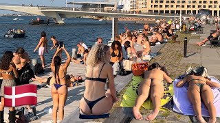 City Beach walk, 🇩🇰Islands Brygge walking tour, Travel Copenhagen Denmark 2024August #4k #Sunbath