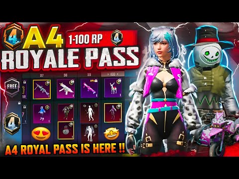 A4 Royal Pass Is Here | 1 To 100Rp Leaks | Rp Crate | Rp Redeem Rewards | Free Mythic Emotes