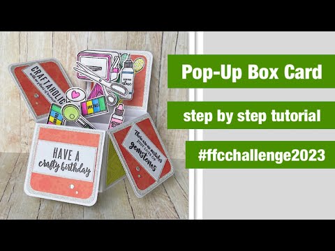 Pop-Up Box Card step by step tutorial #ffcchallenge2023 #fancyfold stamps and dies by @MixedUpCraft