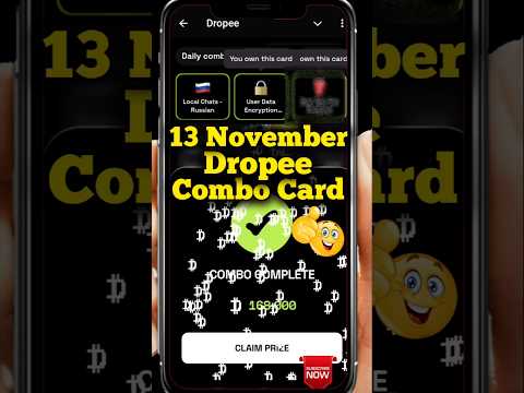 Dropee daily combo today | dropee daily combo 13 November| Daily Combo Dropee | Dropee 13 November