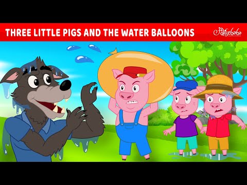 Three Little Pigs and Water Baloon 💧🐷 | Bedtime Stories for Kids in English | Fairy Tales