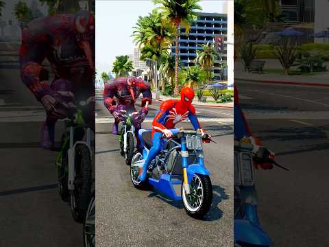 GTA V : SPIDERMAN SAVING HULK'S STOLEN BIKE 😱| #shorts #gta5