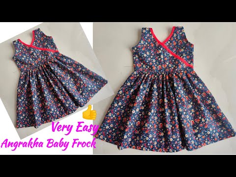 3-4 year Angrakha Baby frock cutting and stitching Cutting and Stitching for 3-4 Year Baby Girl