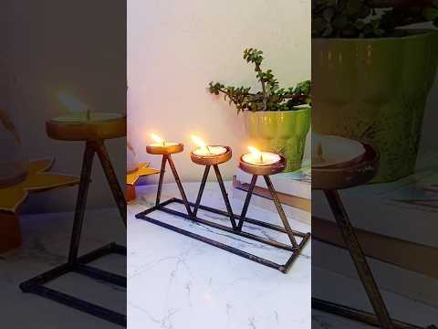 Beautiful candle stand ide 🤟✨🤩🌼☘️ #diy #creative #candle #craft #diy