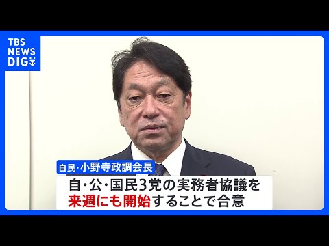 「103万円の壁」見直しなど 自民・公明が国民民主党と3党協議を来週にも開始で合意　引き上げ幅と財源確保策めぐり本格議論｜TBS NEWS DIG