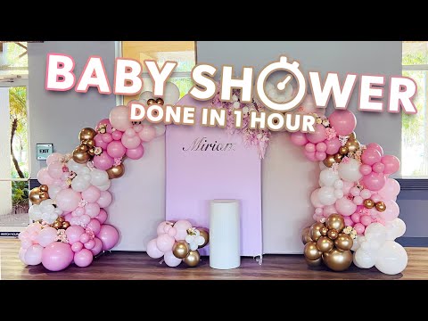 Baby Shower Setup in 1 Hour! | Balloon Garland | Trio Arch Frames