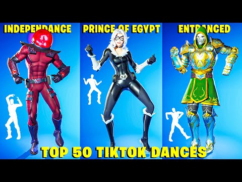 Top 50 Fortnite TikTok Dances With The Best Music! (Prince Of Egypt, Exes, Line Dancin, Starlit)