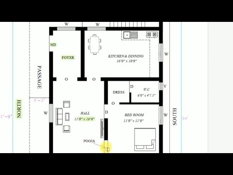 2Bhk North facing building plan as per vastu tamil  |  coimbatore  |  House plan