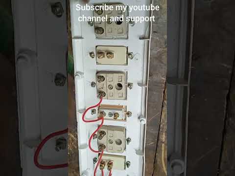 2 switch 3socket 5pin 1socket 2pin inverter+men supply connection #electrical #youtubshorts #shorts