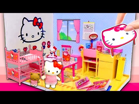 【可愛すぎるっ❤️キティちゃん部屋】リカちゃんがリーメントでサンリオのお部屋を作ってみよう♪