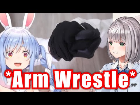 Pekora Versus Noel In Arm Wrestling【Hololive/Usada Pekora】