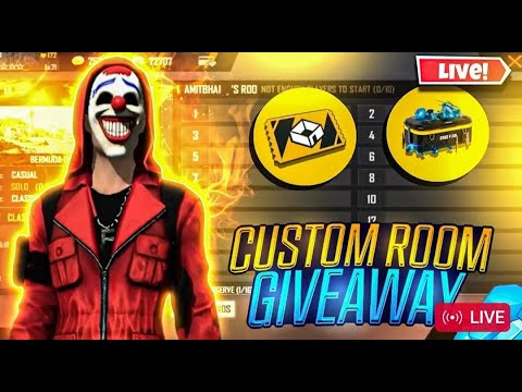 FREE FIRE LIVE COSTUM ROOM GIVEAWAY FF LIVE TEAM CODE GIVEAWAY