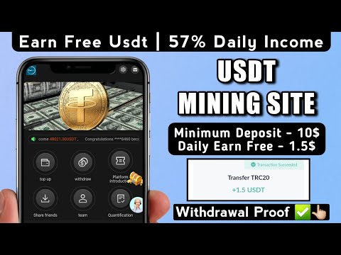 New Usdt Earning Site Usd Mining Site 2024 Best Investment Usdt Earning Website