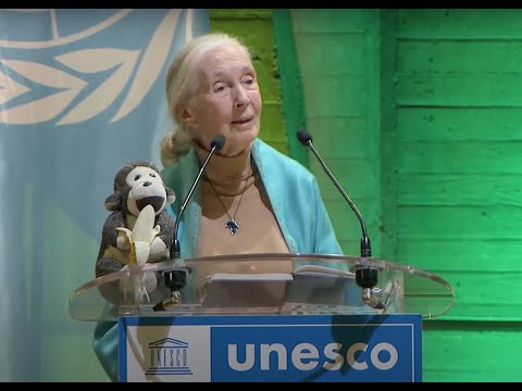 Dr Jane Goodall gives "A Speech for History" at UNESCO