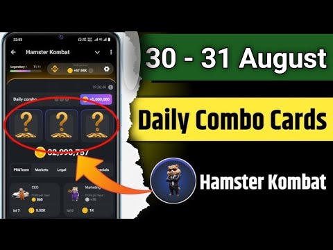 31 August Hamster Kombat Daily COMBO Card Today