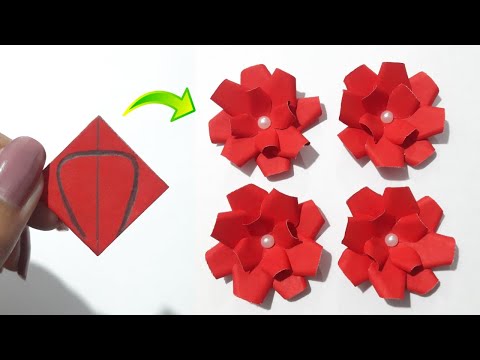 Easy Paper Flower Making Craft | How To Make Paper Flower | Beautiful Paper Flower Making Idea