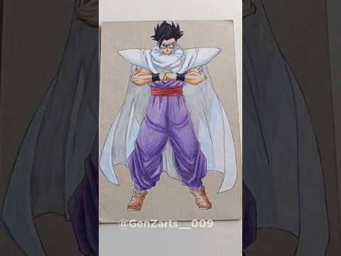 Drawing Gohan (DB superhero) #dbz #anime #shorts #gohanfanart #gohan