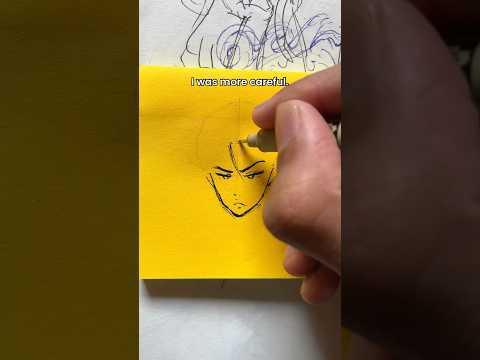 Drawing anime on smallest paper ever!!🔥 - #art #shorts