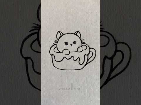 How to draw a cute cat easy || cat drawing step by step