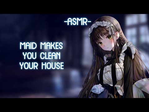 [ASMR] [ROLEPLAY] your maid makes you clean your house (binaural/F4A)