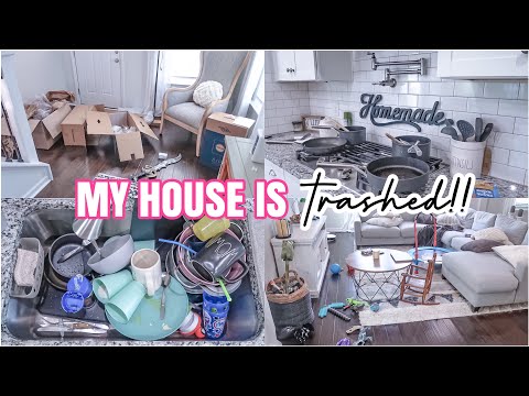 MY HOUSE IS TRASHED! | COMPLETE DISASTER CLEAN WITH ME | MESSY HOUSE TRANSFORMATION