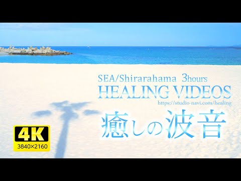 [ASMR/Healing wave sound] Beautiful emerald green sea and white sandy beach