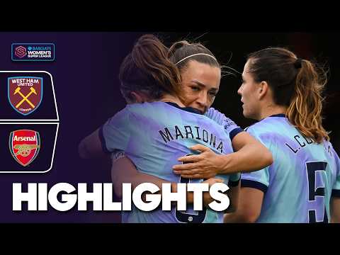 Gunners Fire Two Past Hammers | Arsenal v West Ham United Highlights | Barclays WSL 2024-25