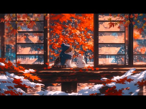 Lofi With My Cat || Maple Forest in the Snow 🍁☃️lofi winter - lofi mix 🎵 a playlist for a quiet life