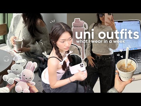 🖇️☁️ what i WEAR in a week *uni vlog* (pinterest/school outfit inspo + ideas)