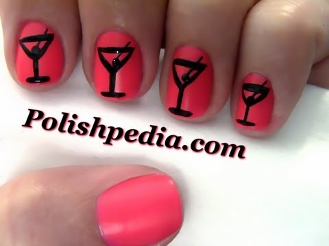 New Years Martini Nail Art