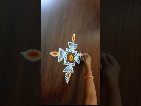 Easy deepavali muggulu #shorts#shortfeed #beatifulrangoli #indianart #easyrangoli #ytshorts