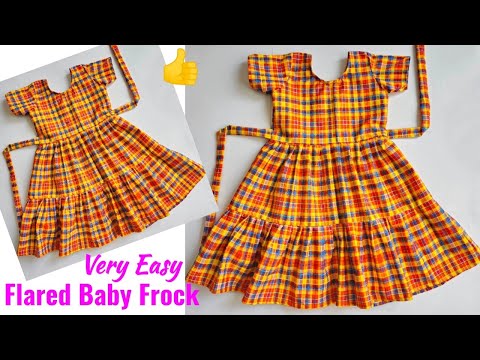 Layer Baby Frock cutting and stitching with Half Sleeve| Baby Frock cutting and stitching