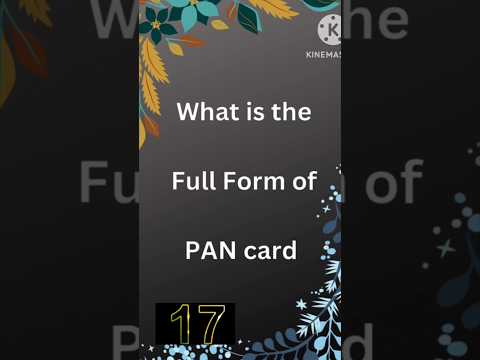 PAN Card Full Form #pancard #shortvideo #shorts #shortsfeed